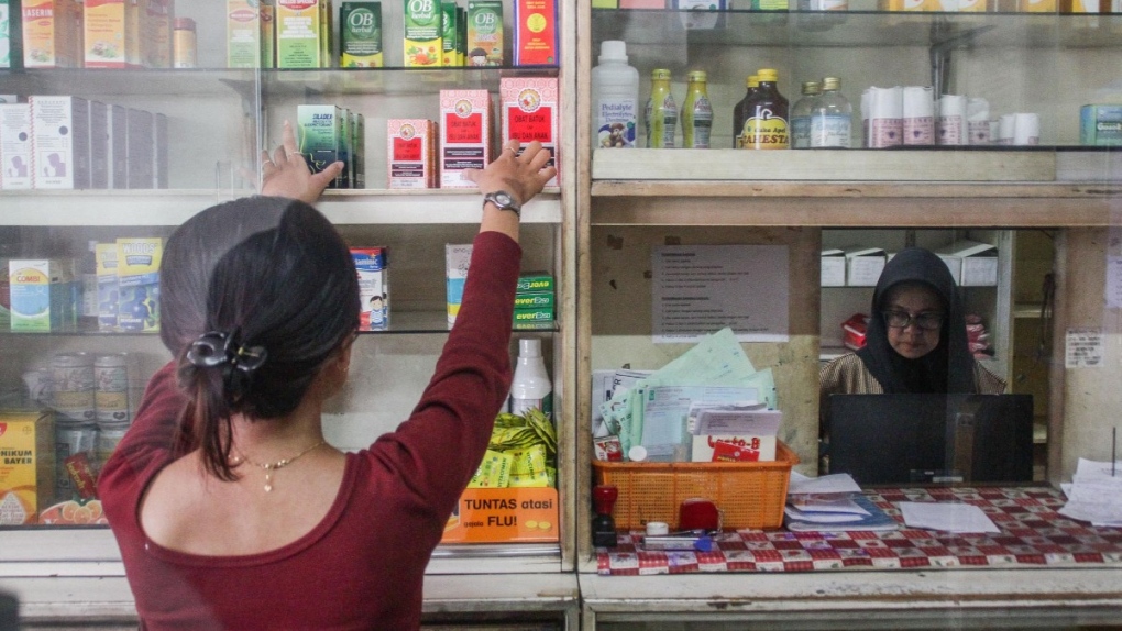 Cough syrups for children for sale at a pharmacy in Bandung, Indonesia, on Oct. 19 2022. (Source: Algi Febri Sugita / ZUMA Press Wire via CNN)