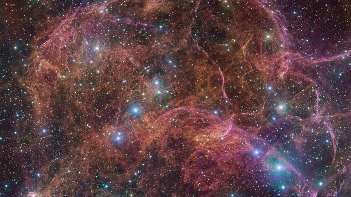 Een observatoriumbeeld van de overblijfselen van een supernova-ster Villa