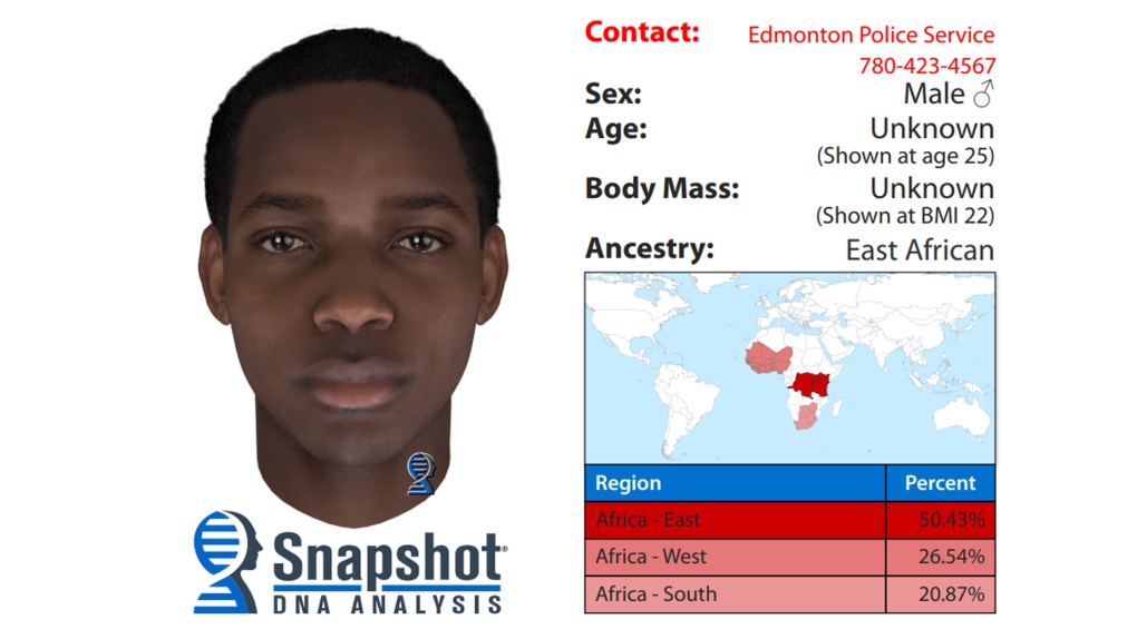In a first, Edmonton police have used DNA to create a composite sketch of a 2019 sexual assault suspect
