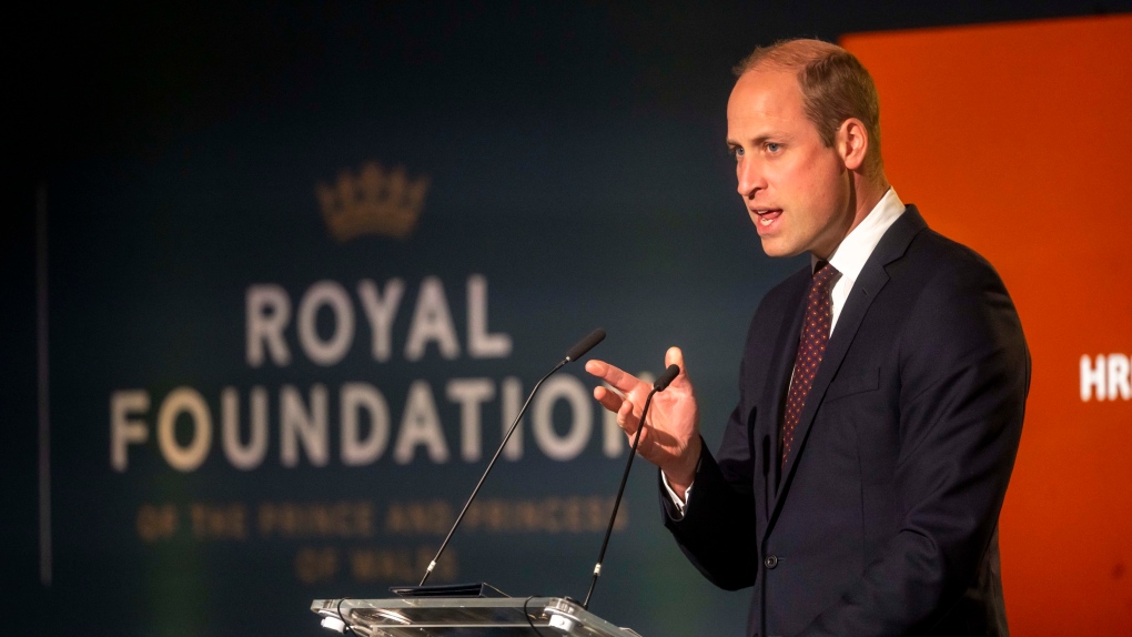 Prince William speaks at the United for Wildlife (UfW) Global Summit at the Science Museum in London, Tuesday, Oct. 4 2022. (Paul Grover/Pool Photo via AP)