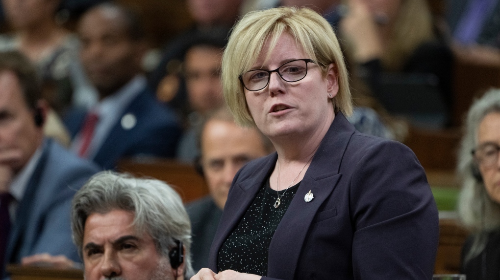 Employment, Workforce Development and Disability Inclusion Minister Carla Qualtrough rises during Question Period, Tuesday, September 20, 2022 in Ottawa. THE CANADIAN PRESS/Adrian Wyld