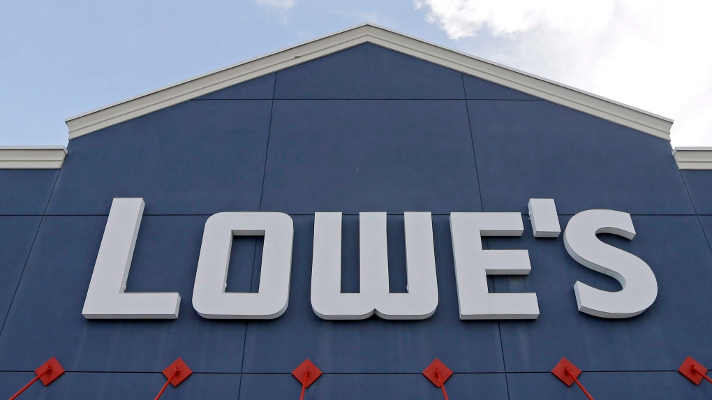 Lowe's store signage is shown in Hialeah, Fla., Wednesday, June 29, 2016. Lowe's announced Thursday it's selling its Canadian retail arm to a private equity firm. THE CANADIAN PRESS/AP-Alan Diaz