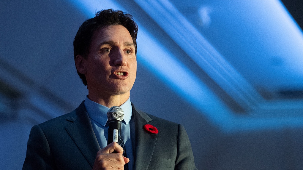 Prime Minister Justin Trudeau speaks during a Liberal Party of Canada fundraising event in Montreal, Monday, November 7, 2022. THE CANADIAN PRESS/Graham Hughes 