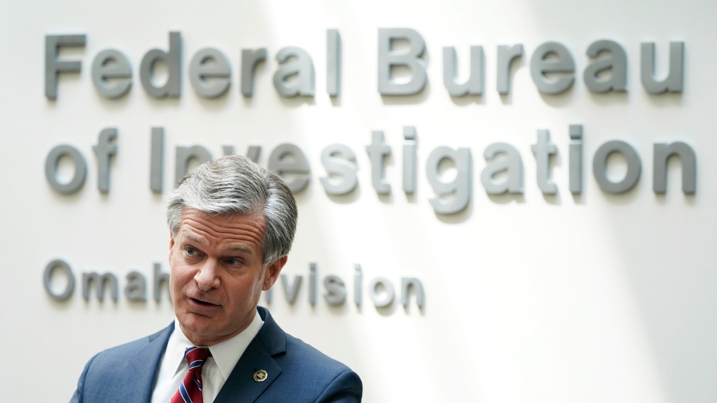 FBI Director Christopher Wray speaks during a news conference, Wednesday, Aug. 10, 2022, in Omaha, Neb. (AP Photo/Charlie Neibergall)