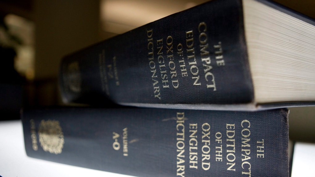 In this file photo, an Oxford English Dictionary is shown at the headquarters of the Associated Press in New York.  (AP Photo/Caleb Jones, File)