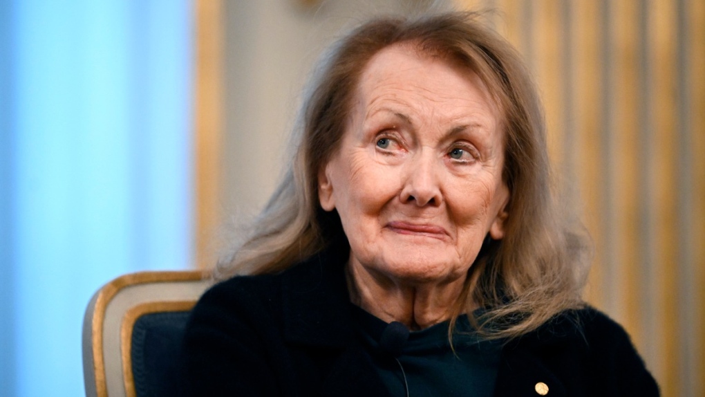 French writer Annie Ernaux, winner of the 2022 Nobel Prize in Literature, in Stockholm, on Dec. 6, 2022. (Anders Wiklund / TT News Agency via AP) 