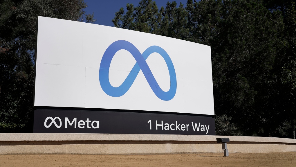 Facebook's Meta logo sign is seen at the company headquarters in Menlo Park, Calif., on, Oct. 28, 2021. Facebook parent Meta's quasi-independent oversight board said Tuesday, Dev. 6, 2022 that an internal system that exempted high-profile users including former President Donald Trump from some or all of its content rules needs a major overhaul. (AP Photo/Tony Avelar, File)