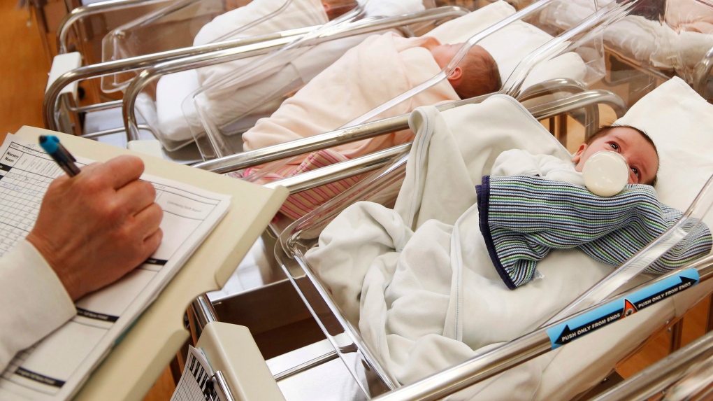 This Feb. 16, 2017 file photo shows newborn babies in the nursery of a postpartum recovery centre in upstate New York. (AP Photo/Seth Wenig, File) 