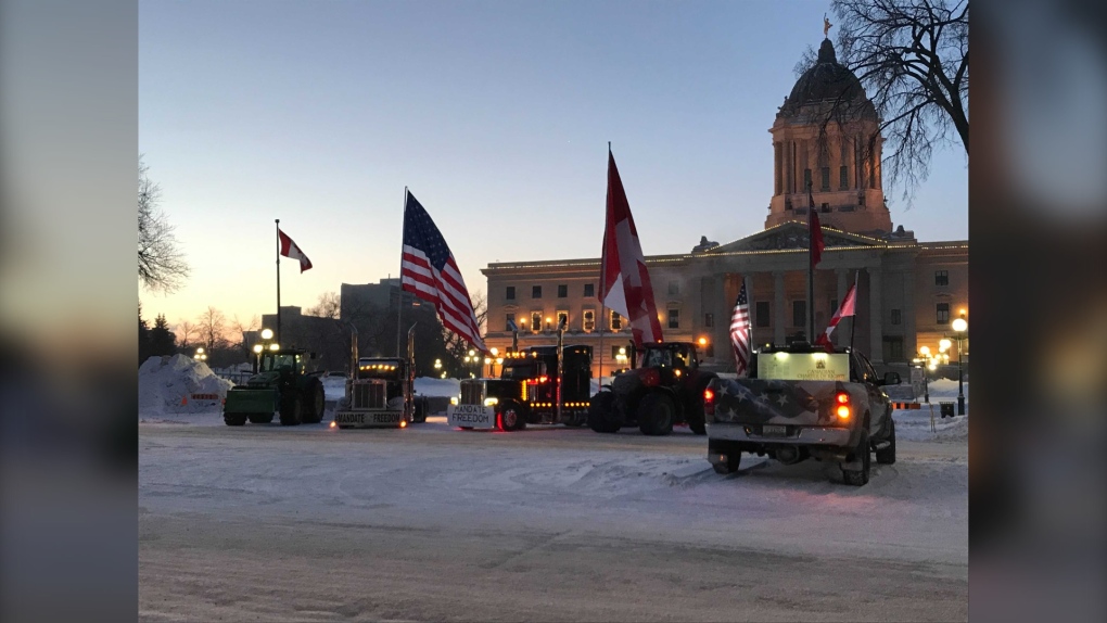 Trucks rally at Manitoba Legislature