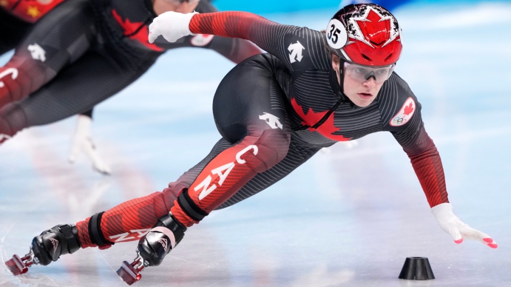 Perunggu speedskating trek pendek untuk pemain Kanada Kim Boutin