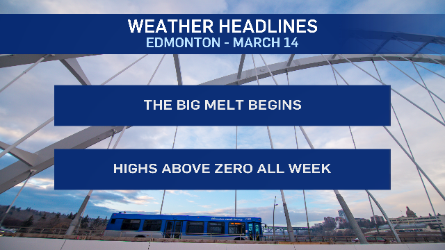 14 de marzo Clima en Edmonton: Comienzo cálido de la primavera