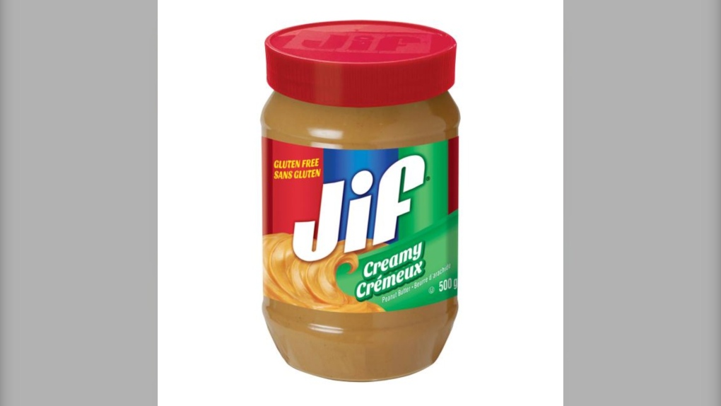 The makers of Jif peanut butter are urging Canadians to check their recent purchases as they issue a recall for some products due to potential salmonella contamination. (CFIA)