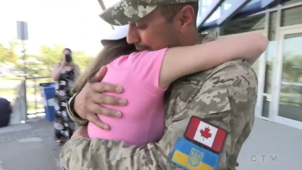 Ukraine war volunteer reunites with daughter at Blue Bombers game