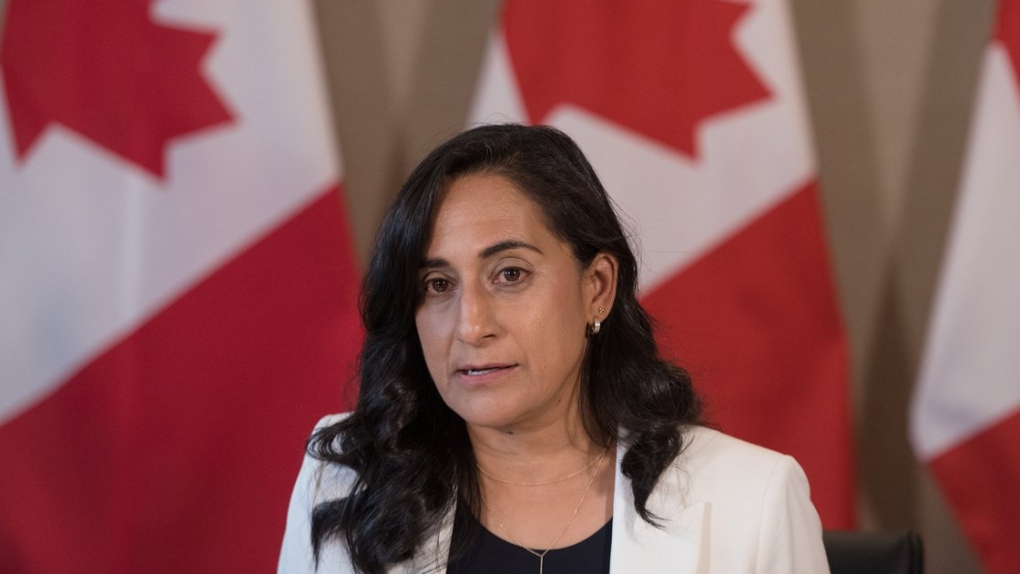 Minister of National Defence Anita Anand speaks during a press conference in Toronto, Aug. 4, 2022. THE CANADIAN PRESS/ Tijana Martin