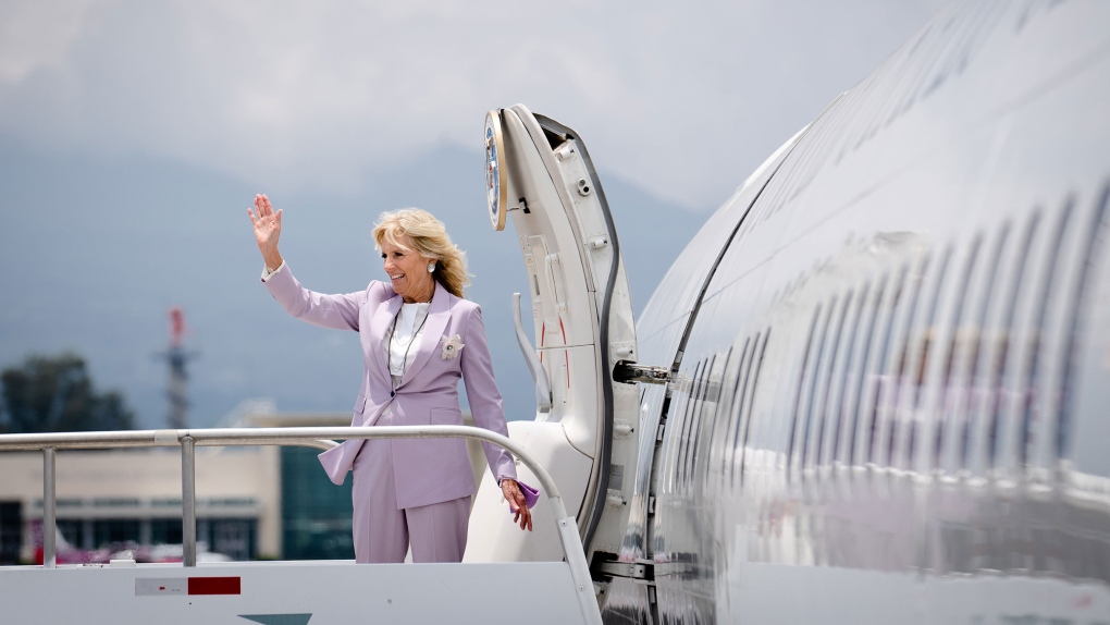 First lady Dr. Jill Biden has tested positive for COVID-19 and is experiencing mild symptoms, her spokesperson said on August 16. Biden is pictured here on her visit to Costa Rica on May 23. (Erin Schaff/Pool/Reuters)