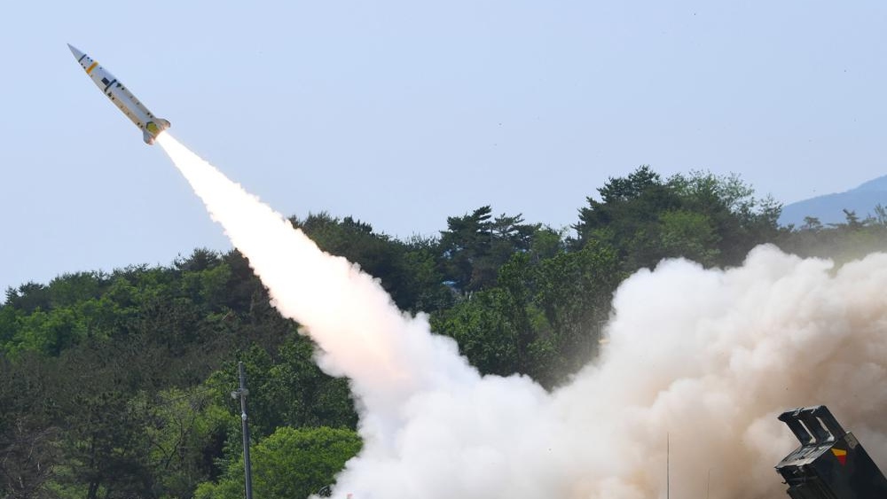 FILE - In this photo provided by South Korea Defence Ministry, a missile is fired during a joint training between U.S. and South Korea at an undisclosed location in South Korea, on May 25, 2022. (South Korea Defence Ministry via AP, File)