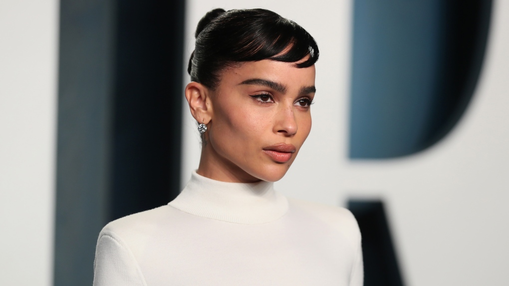 After Will Smith famously slapped Chris Rock during this year's Academy Awards ceremony, Zoe Kravitz, seen here in Beverly Hills on March 27, posted red carpet photos of herself at the event on social media with a certain caption. (Danny Moloshok/Reuters/CNN)
