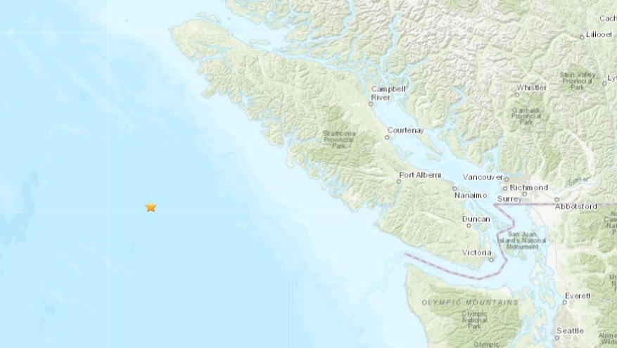 No damage reported after 4.6 magnitude earthquake off Vancouver Island