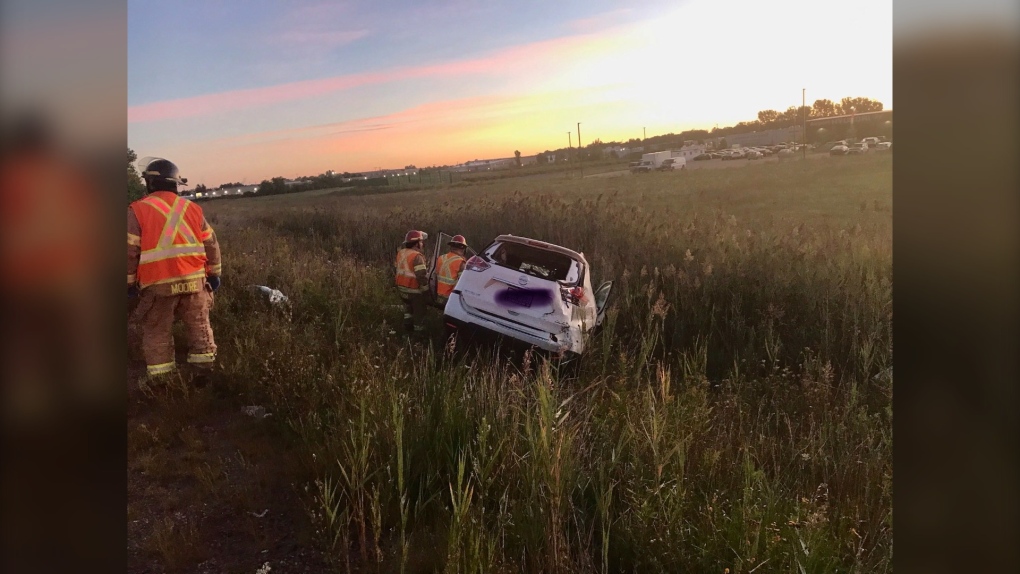 Thursday morning car crash sends one to hospital, car winds up in ditch