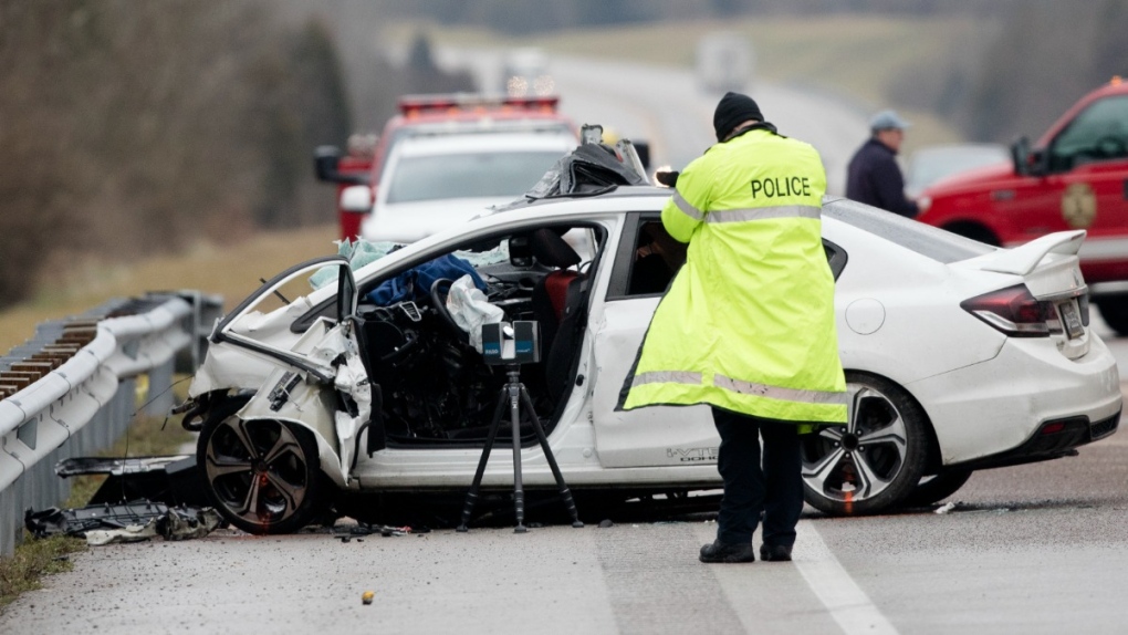 At the scene of a fatal crash in Campbell County, Ky., on Jan. 25, 2020. (Albert Cesare / The Cincinnati Enquirer via AP, File) 