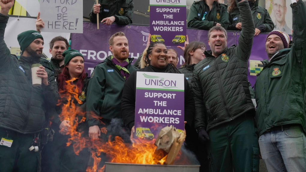 U.K. ambulance workers walk out, joining wave of strike action