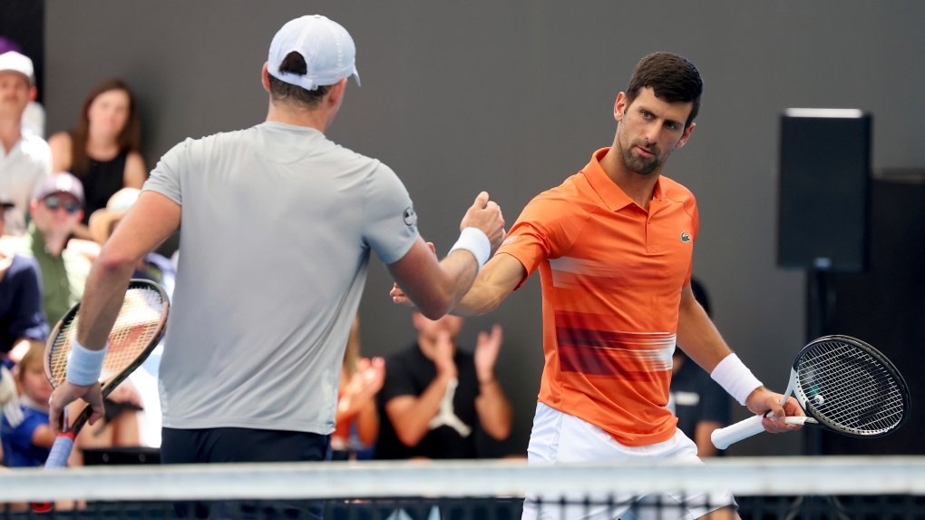 Djokovic gets warm welcome in doubles loss at Adelaide International in Australia