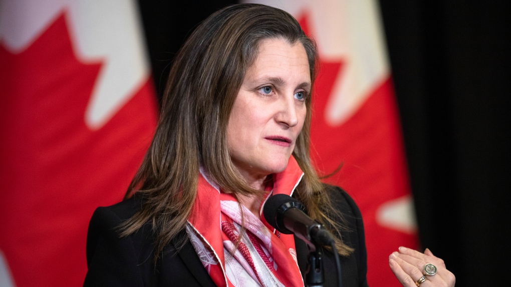 Freeland silent on tanks for Ukraine, but says victory would boost world economy