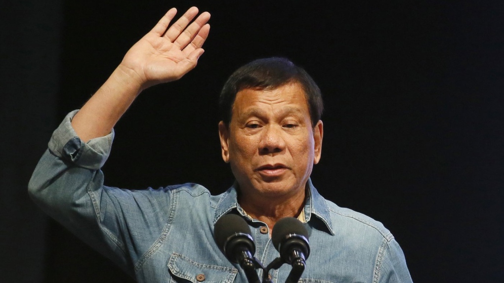 Philippine President Rodrigo Duterte gestures as addresses thousands of the country's municipal councillors during its 10th National Congress Wednesday, March 8, 2017, in Pasay city south of Manila, Philippines.  (AP Photo/Bullit Marquez, File)