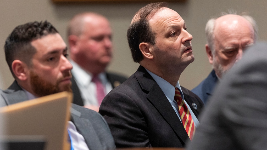 South Carolina Attorney General Alan Wilson sits with the prosecution during Alex Murdaugh's trial for murder at the Colleton County Courthouse on Tuesday, Jan. 31, 2023 in Walterboro, S.C. (Joshua Boucher/The State via AP, Pool)