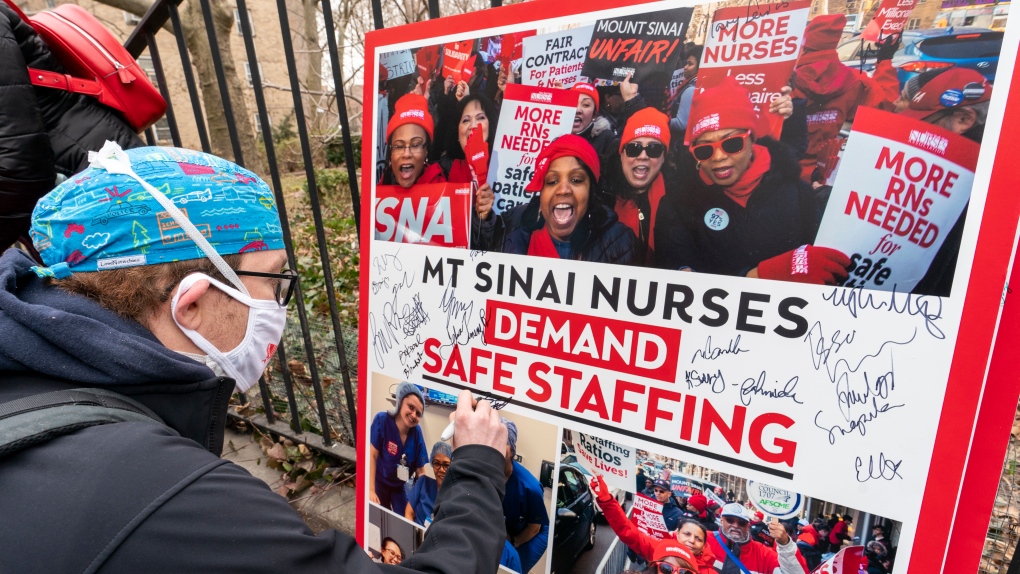 ‘This is how you treat the heroes?’: Nurses strike at 2 big New York City hospitals