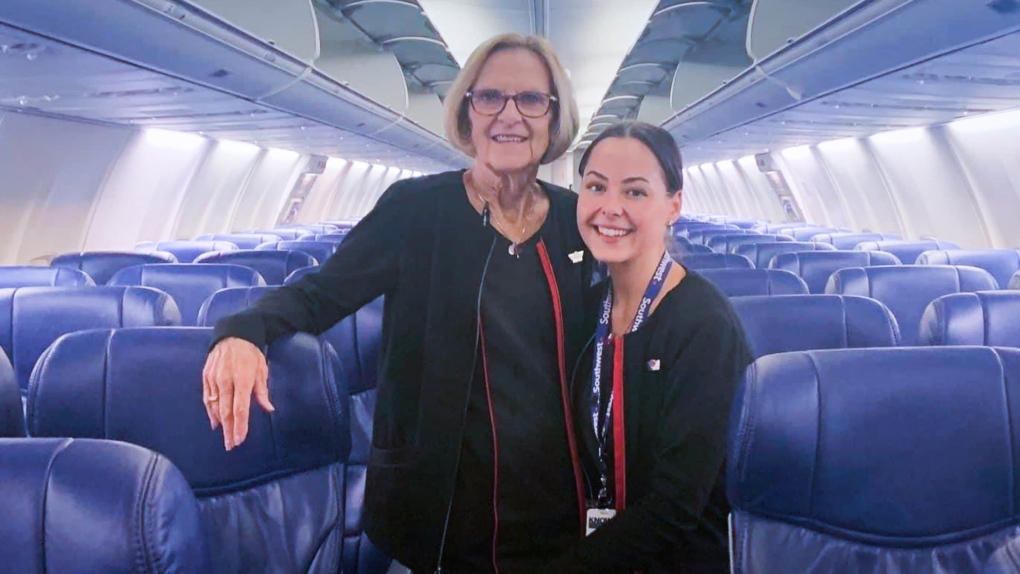 Grandmother and granddaughter flight attendant duo hits the skies