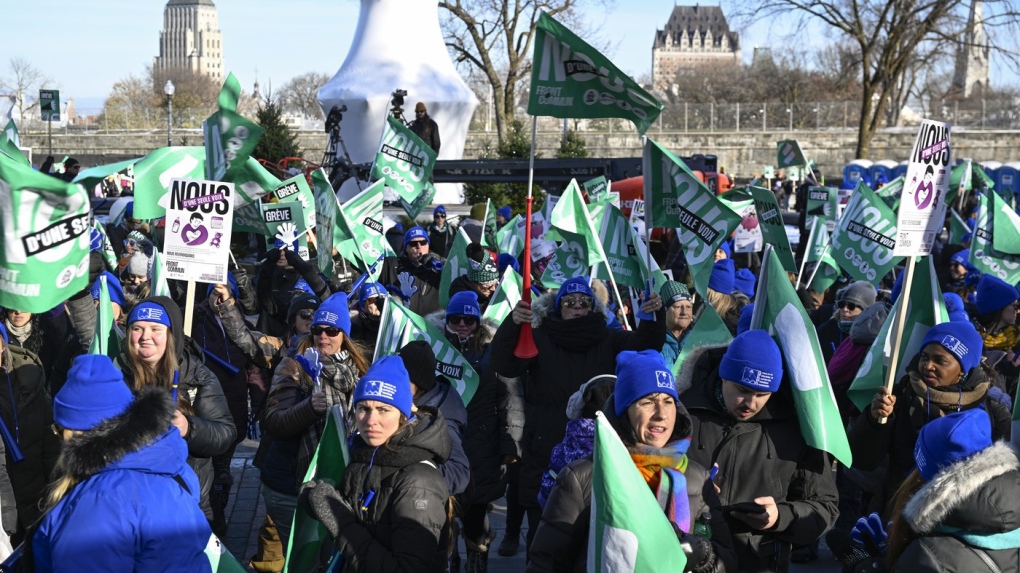 Public sector strike in Quebec enters 2nd day, more walkouts expected later this week