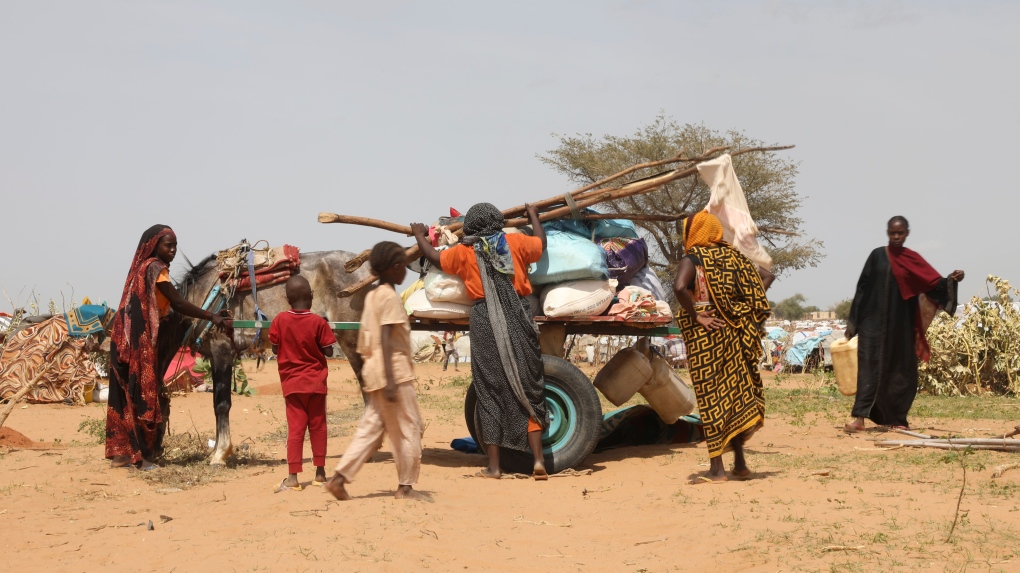 Sudanese refugees who fled the conflict in Sudan gather July 1, 2023 at the Zabout refugee Camp in Goz Beida, Chad.