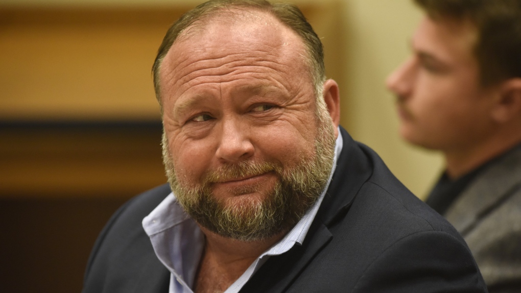 Infowars founder Alex Jones appears in court to testify during the Sandy Hook defamation damages trial at Connecticut Superior Court in Waterbury, Conn. Thursday, Sept. 22, 2022. (Tyler Sizemore/Hearst Connecticut Media via AP, Pool)