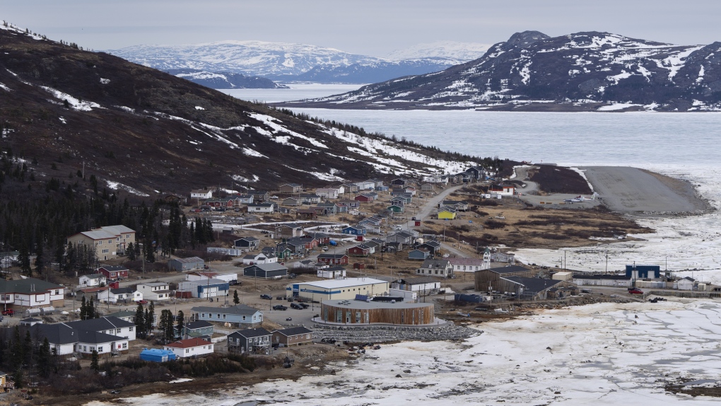 The view from Mt. Sophie of the Labrador Sea and the town of Nain, N.L. on Friday, May 12, 2023. THE CANADIAN PRESS/Darren Calabrese
