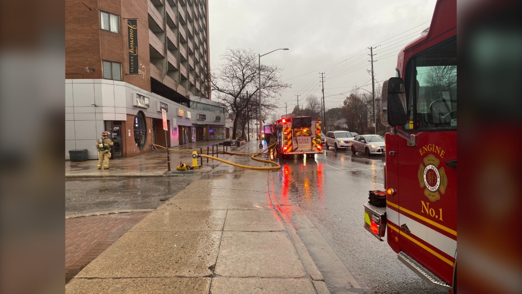 Fire crews on scene of garage fire at Oxford Street East high-rise