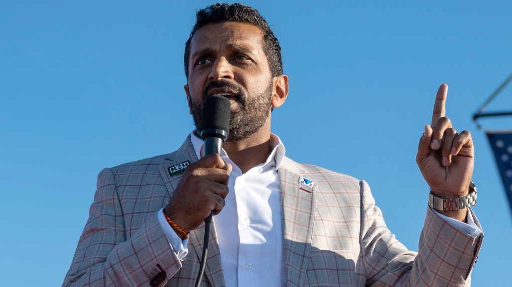 Kash Patel speaks at a rally in Minden, Nev., Oct. 8, 2022. Patel, said Tuesday, Dec. 5, 2023, that if the former president is elected again, his administration will retaliate against people in the media "criminally or civilly." Patel said on Steve Bannon's podcast that a future administration would "go out and find the conspirators not just in government, but in the media" over the 2020 presidential election. (AP Photo/José Luis Villegas, File)