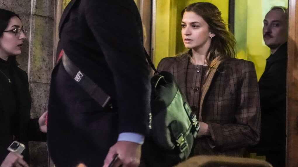Grace Jabbari, the accuser in the assault case against Jonathan Majors, leaves court after giving testimony, Tuesday, Dec. 5, 2023, in New York. (AP Photo/Bebeto Matthews)