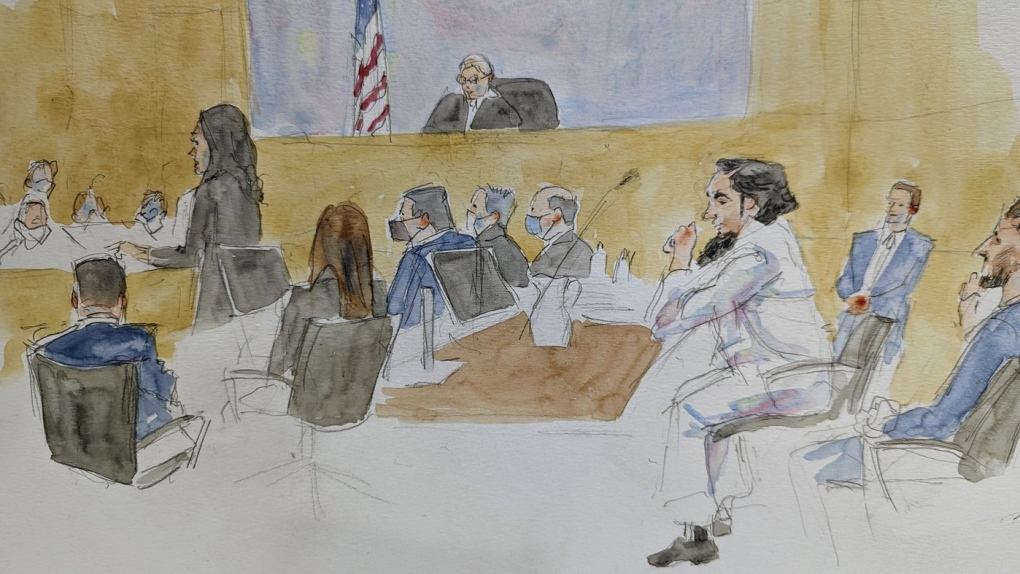In this courtroom sketch, Ruslan Asainov appears in court, Monday, Jan. 23, 2023, in New York. (Aggie Whelan Kenny via AP, File)