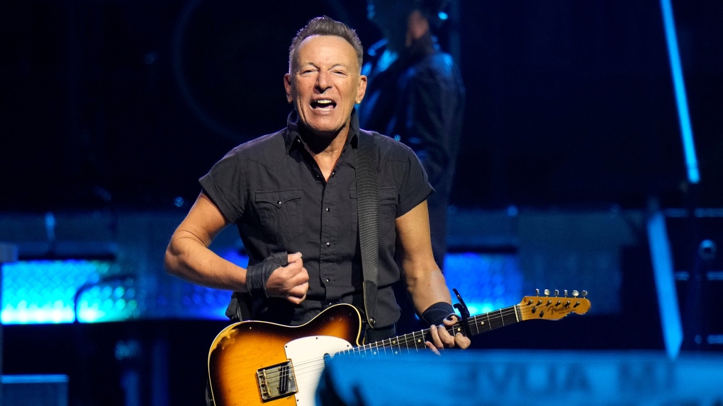 Singer Bruce Springsteen and the E Street Band perform during their 2023 tour Wednesday, Feb. 1, 2023, at Amalie Arena in Tampa, Fla. (AP Photo/Chris O'Meara) 