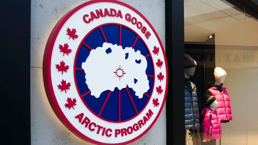 A Canada Goose Clothing Company logo is purchase on a storefront in Ottawa on Saturday Sept. 10, 2022. THE CANADIAN PRESS/Sean Kilpatrick