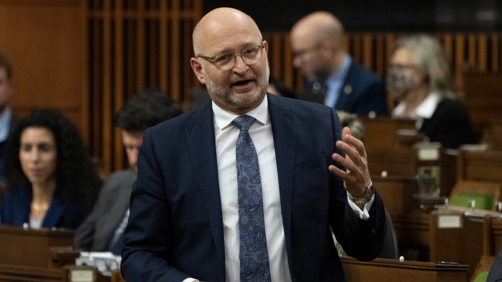Minister of Justice and Attorney General of Canada David Lametti rises during Question Period on Thursday, February 9, 2023 in Ottawa. THE CANADIAN PRESS/Adrian Wyld
