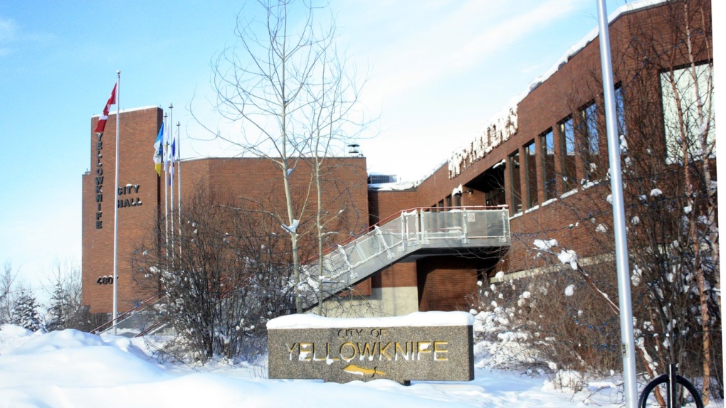 Yellowknife City Hall is pictured in Yellowknife, Northwest Territories, Monday, February 6, 2023.(THE CANADIAN PRESS/Emily Blake)