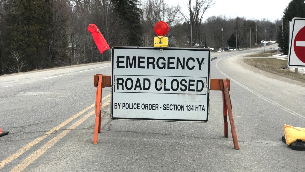 Police shut down roads near Belwood Lake