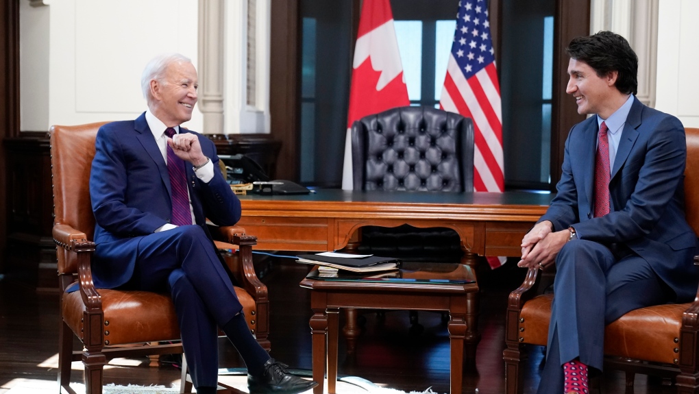 'We have a lot to talk about,' Biden says as he arrives on Parliament Hill to meet Trudeau