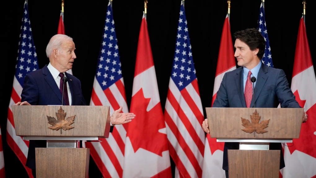 U.S. President Joe Biden speaks during a news conference with Canadian Prime Minister Justin Trudeau, Friday, March 24, 2023, in Ottawa, Canada. (AP Photo/Andrew Harnik)