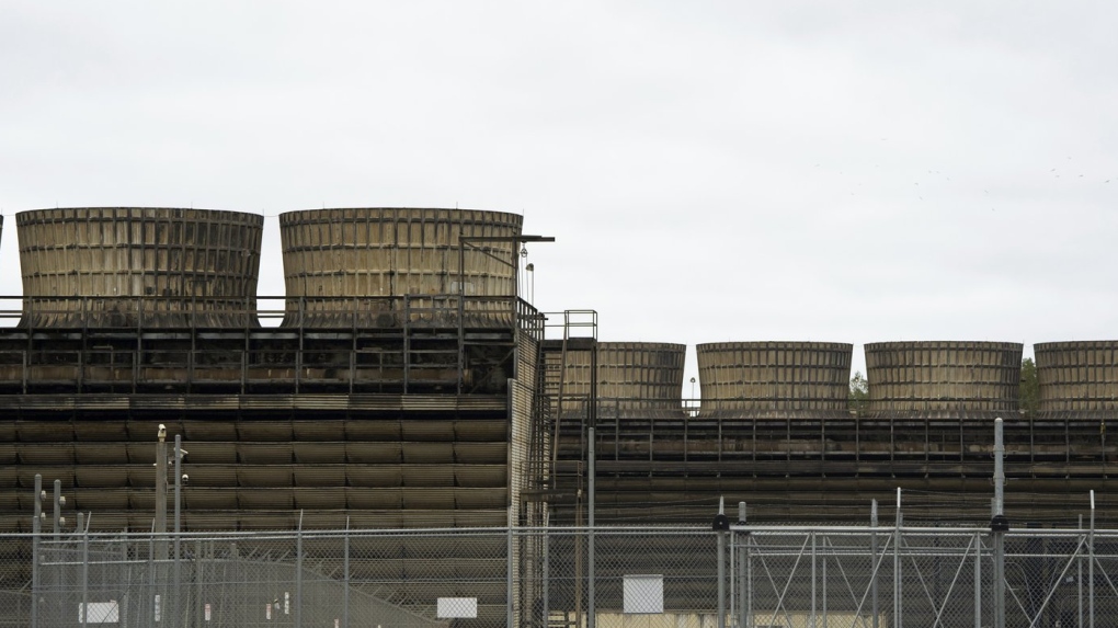  Cooling towers release heat generated by boiling water reactors at Xcel Energy's Nuclear Generating Plant on Oct. 2, 2019, in Monticello, Minn. Minnesota regulators said Thursday, March 16, 2023, that they're monitoring the cleanup of a leak of 400,000 gallons of radioactive water from Xcel Energy's Monticello nuclear power plant in late November 2022. (Evan Frost/Minnesota Public Radio via AP, File)