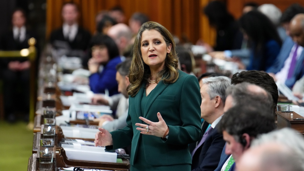 Freeland’s green economy spending aimed at competing with U.S. Inflation Reduction Act