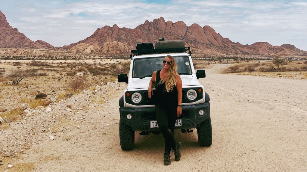 Loni James went on a road trip in Namibia, where she had a date in the capital of Windhoek. (Courtesy Loni James)