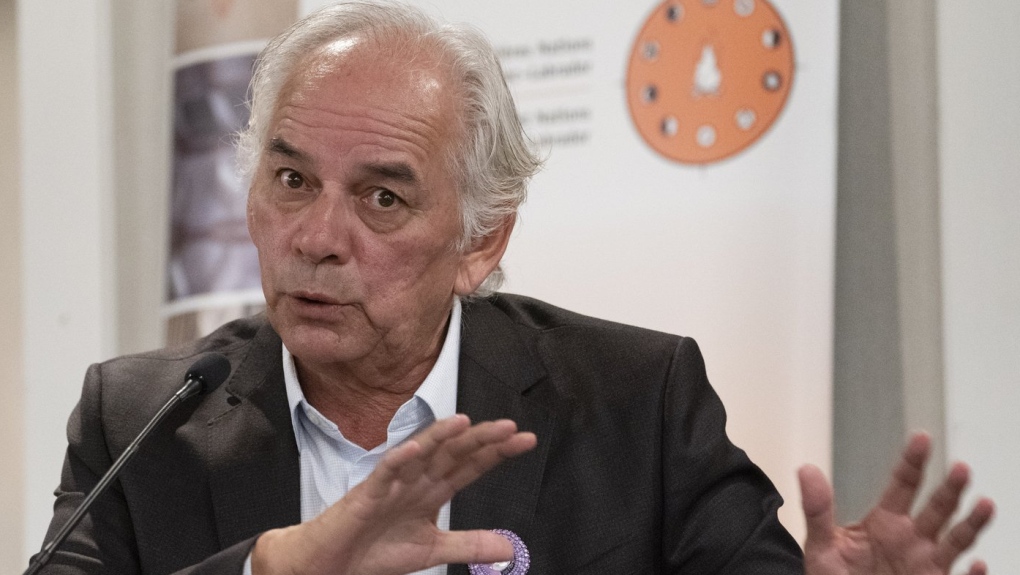 Ghislain Picard, Chief of the Assembly of First Nations Quebec-Labrador, speaks to the media at a news conference, Wednesday, September 29, 2021, in Montreal. (THE CANADIAN PRESS/Ryan Remiorz)